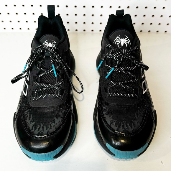 Adidas | RARE Impact FLX 2 TF “Venom” Black Colorway Spider-man Sneakers Sz 10.5 - Picture 7 of 14
